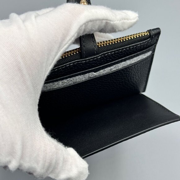 Kate Spade KH156 Knott Zip Card Holder Black Pebbled Leather Gold Hardware NWOT - Picture 11 of 15